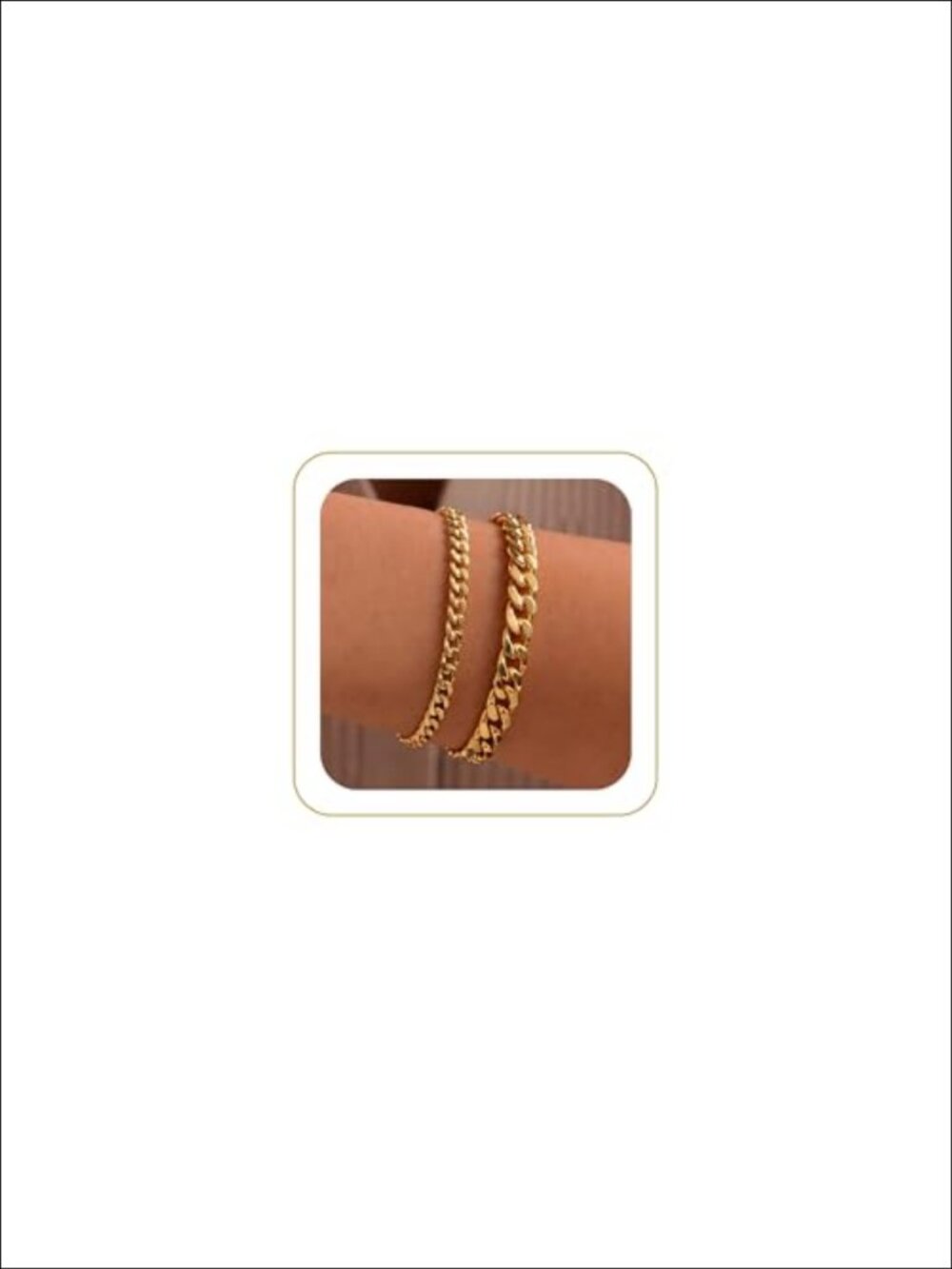 14K Gold Plated Chunky Cuban Link Bracelet Waterproof Hypoallergenic